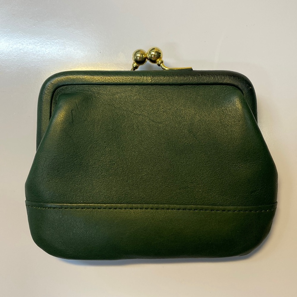 Coach 7155 Kisslock change purse BOTTLE GREEN